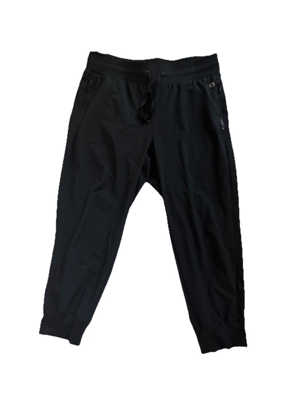 GapFit Black Jogger Pants Womens Small Athletic Zip Pocket Drawstring Stretch